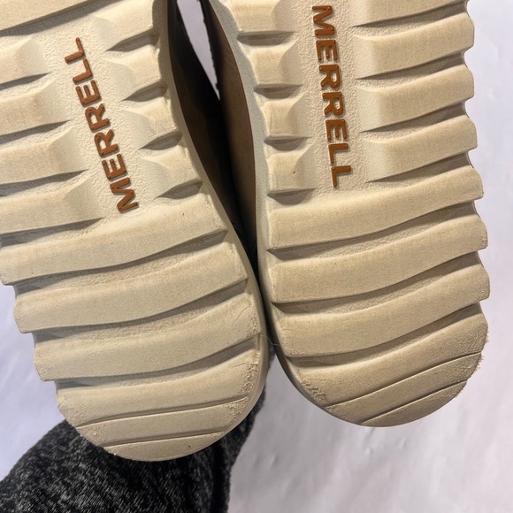 Merrell Downtown Shoe Mens 9 Stone Brown Leather Perforated Casual Light Sneaker - Picture 6 of 12